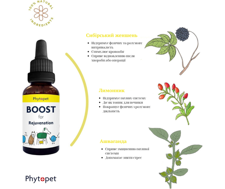 Натуральна добавка для відновлення Phytopet&reg; Boost 30 мл